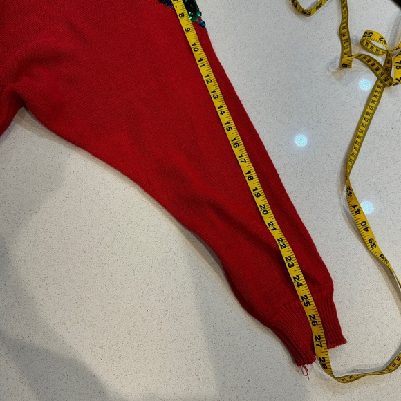 Marnie West Vintage Red Sequin Sweater Size Large - Picture 8 of 9